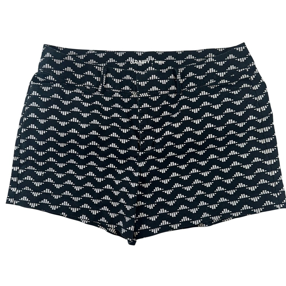 Old Navy Pixie Flat Front Black White Aztec Patterned Shorts Size 8 Preppy India